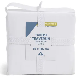 Taie de traversin 85x185cm polycoton blanc < Gifi