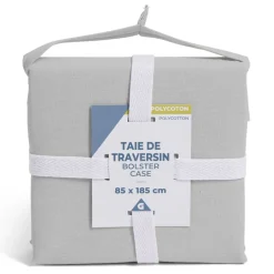 Taie de traversin 85x185cm polycoton gris < Gifi Sale