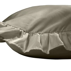 Taie d'oreiller carrée satinée unie à volants 63x63cm (3 modèles) < Gifi Online