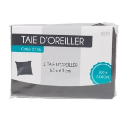 Taie d'oreiller gris foncé < Gifi Best
