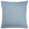 Taie d'oreiller 63x63cm 100% coton finition droite bleu chiné < Gifi
