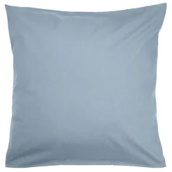 Taie d'oreiller 63x63cm 100% coton finition droite bleu chiné < Gifi