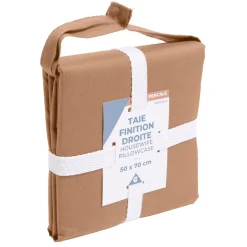 Taie d'oreiller 50x70cm 100% coton percale finition droite rouge