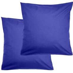 Taie d'oreiller 63x63cm coton uni x2 (6 modèles)
