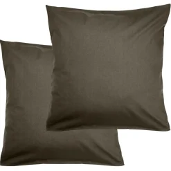 Taie d'oreiller 63x63cm coton uni x2 (6 modèles)