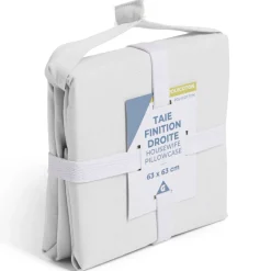 Taie d'oreiller 63x63cm polycoton finition droite blanc < Gifi Best