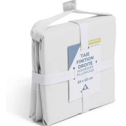 Taie d'oreiller 63x63cm polycoton finition droite blanc < Gifi Best