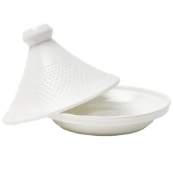 Tajine de présentation céramique blanc Ø25,5xH18cm