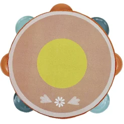 Tambourin en bois et métal Ø18x4,5cm