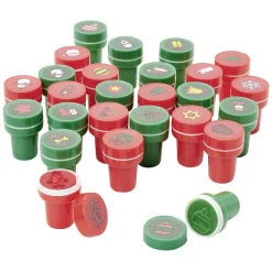 Tampon encreur thème Noël Rouge et Vert x26
