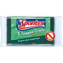 Tampon grattant stop graisse Spontex x 3 < Gifi
