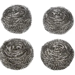 Tampon à récurer boule en inox x 4