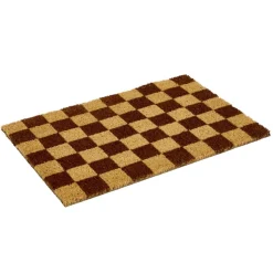 Tapis coco rectangulaire damier marron 40x60cm < Gifi Clearance