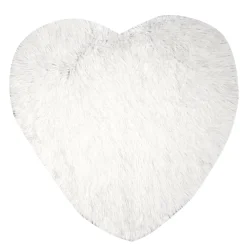 Tapis coeur effet fourrure rose ou beige 60x60cm