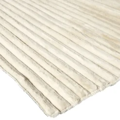 Tapis déco fourrure rayé 120x170cm (2 modèles taupe ou beige)