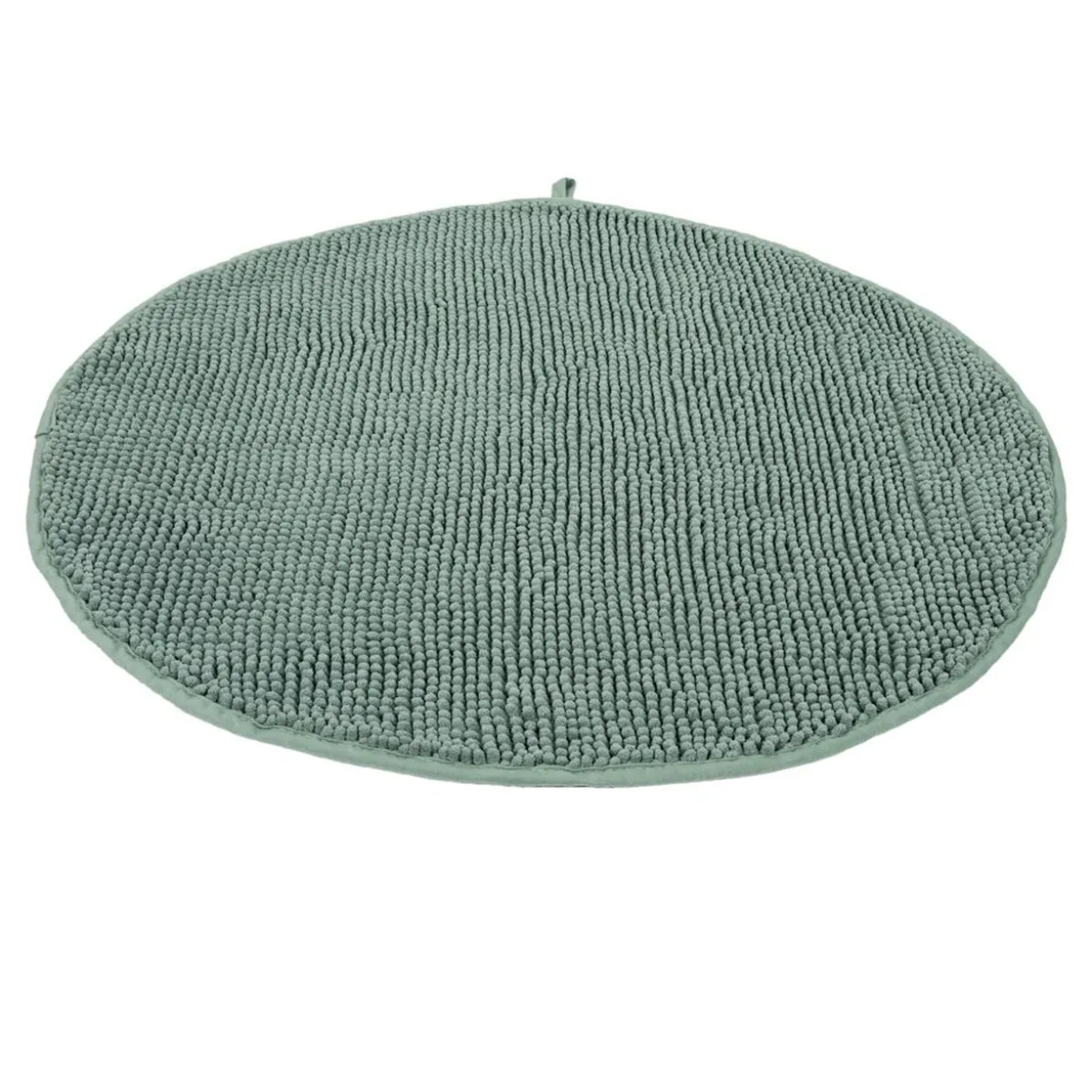 Tapis de bain chenille rond Ø70cm polyester vert