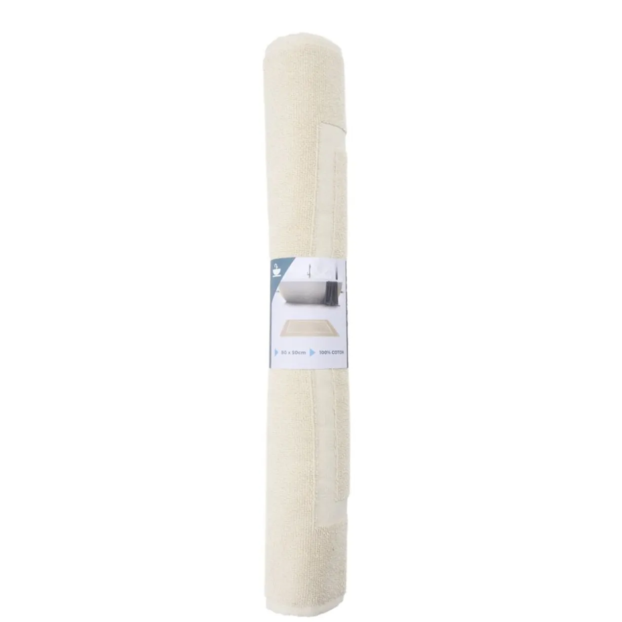 Tapis de bain coton beige 50x80cm