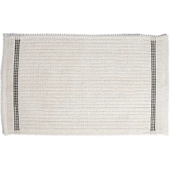 Tapis de bain 100% coton blanc et noir 70x50cm
