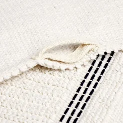 Tapis de bain 100% coton blanc et noir 70x50cm