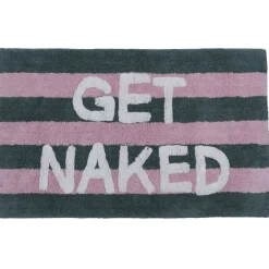 Tapis de bain coton tufté à rayures avec inscription 50x80cm (2 modèles) < Gifi Online