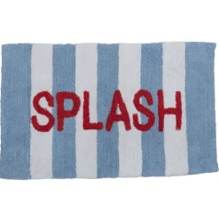 Tapis de bain coton tufté à rayures avec inscription 50x80cm (2 modèles) < Gifi Online