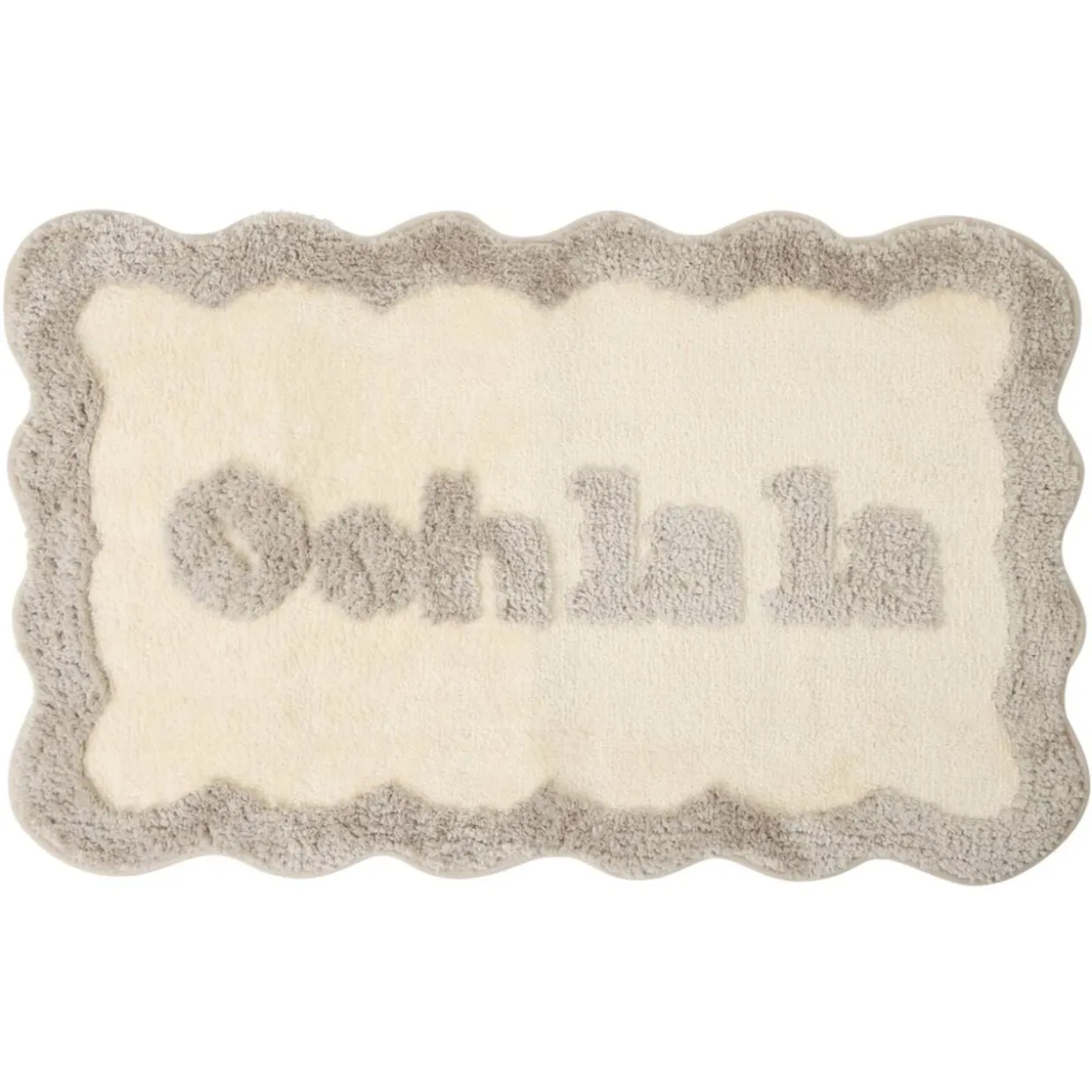 Tapis de bain Oohlala tissu bouclette beige 50x80cm