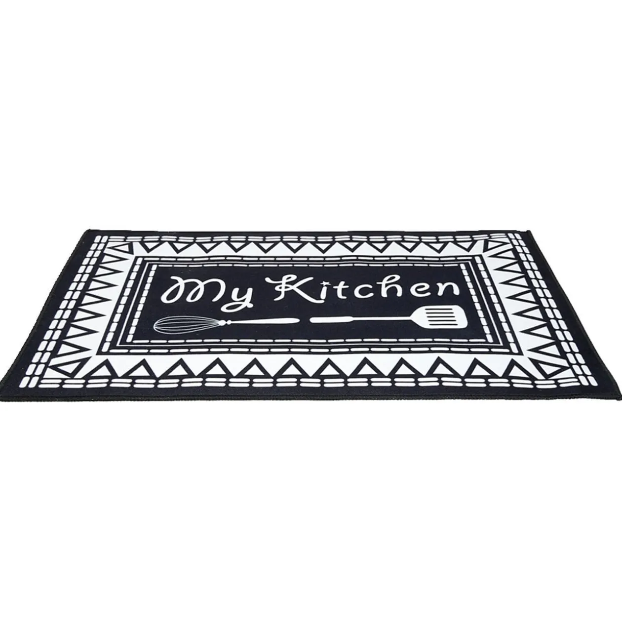 Tapis de cuisine My Kitchen noir et blanc 50x70cm