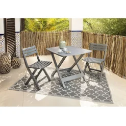 Tapis de jardin India motif chevron gris et blanc