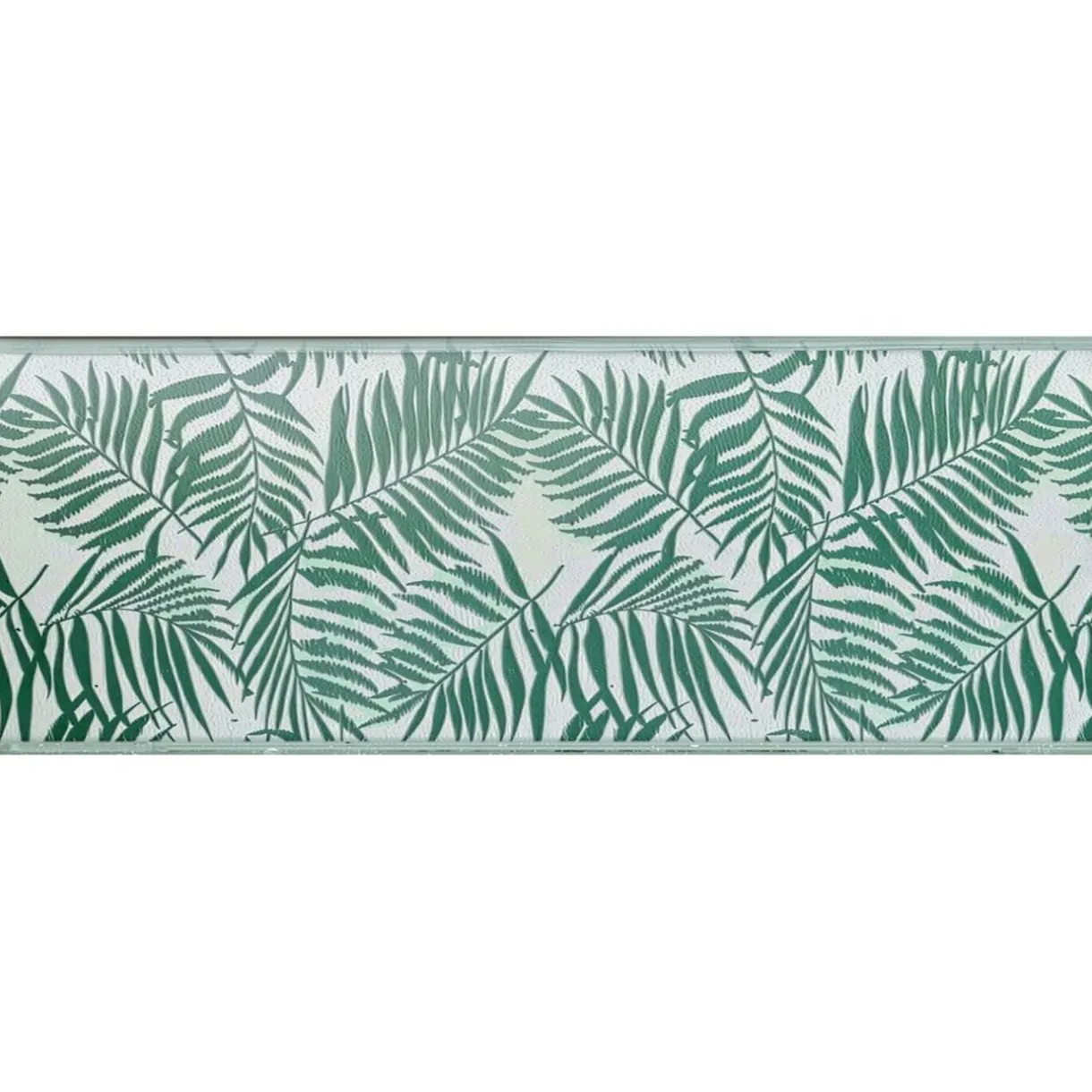 Tapis de jardin rectangulaire feuillage exotique India vert et blanc 70x200cm < Gifi Hot