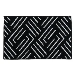 Tapis d'entrée bouclette noir et blanc 50x80cm < Gifi New