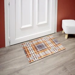 Tapis d'entrée motif tartan 40x60cm (2 modèles)