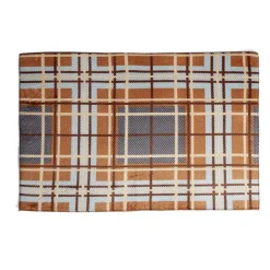 Tapis d'entrée motif tartan 40x60cm (2 modèles)