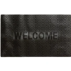 Tapis d'entrée rectangulaire picot antidérapant noir < Gifi Discount