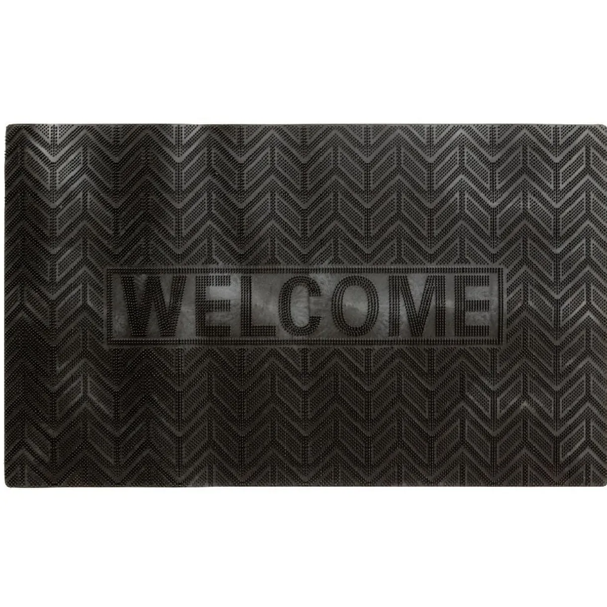 Tapis d'entrée rectangulaire picot antidérapant noir < Gifi Discount