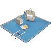 Tapis de pique-nique avec poignée polyester bleu 125x150cm < Gifi Clearance