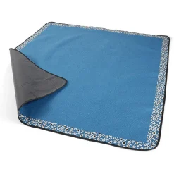 Tapis de pique-nique avec poignée polyester bleu 125x150cm < Gifi Clearance