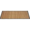 Tapis de salle de bain bambou marron à bordure grise