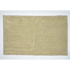Tapis de salle de bain chenille beige 80x50cm