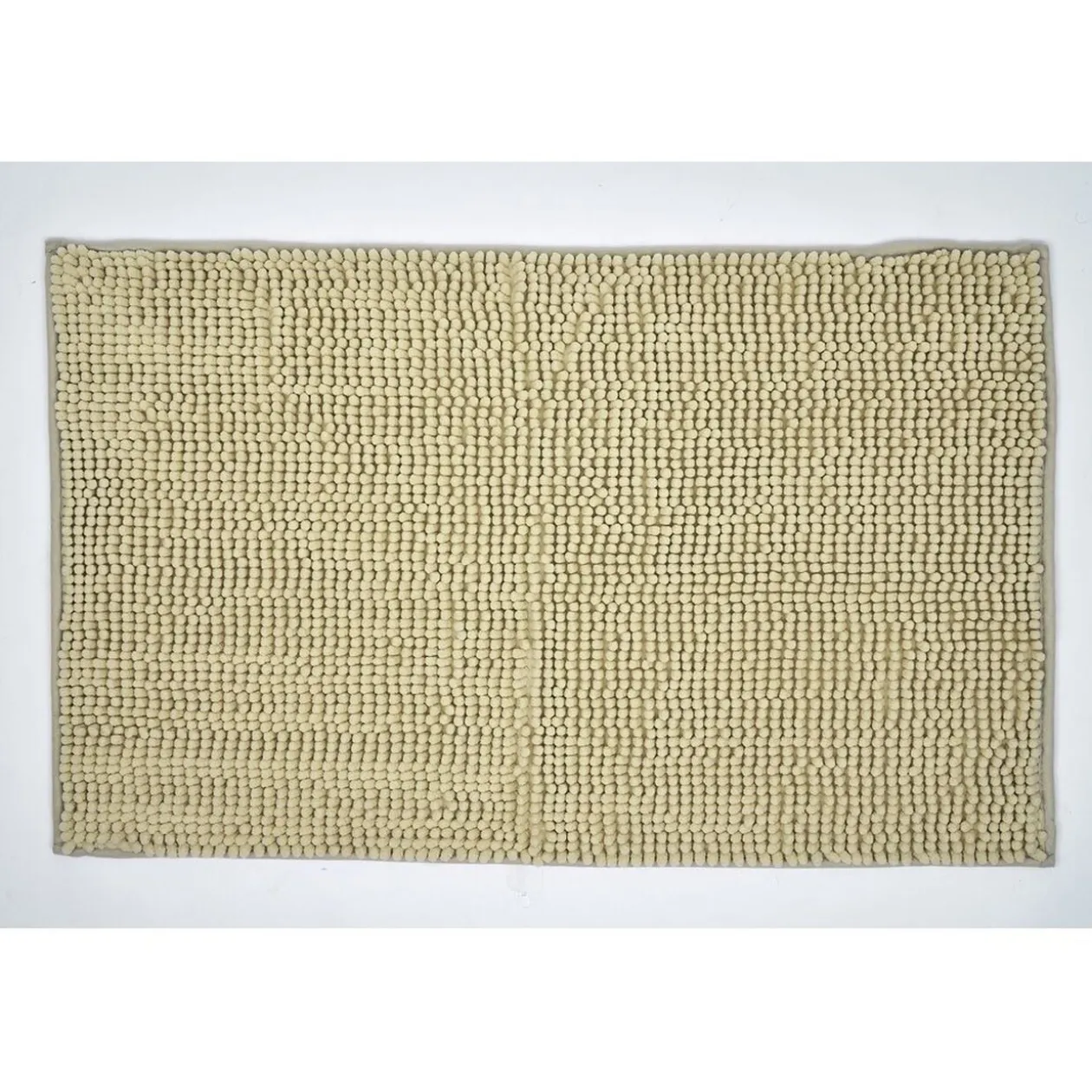 Tapis de salle de bain chenille beige 80x50cm