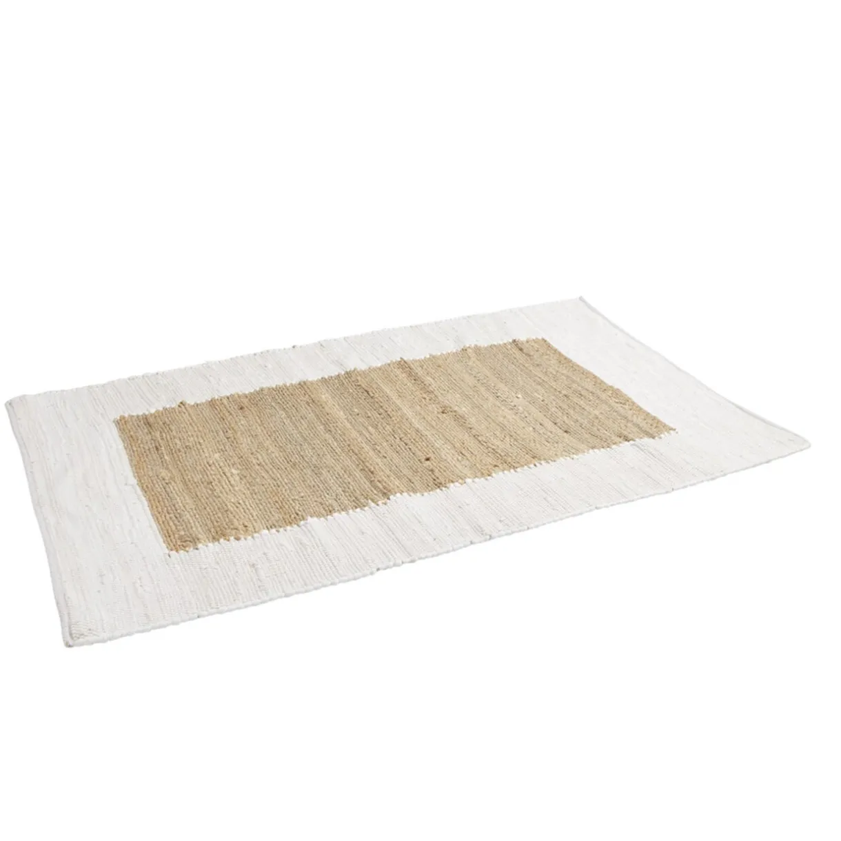 Tapis effet jute bord coton beige 100x150cm < Gifi New
