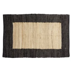 Tapis effet jute bord coton beige 100x150cm < Gifi New