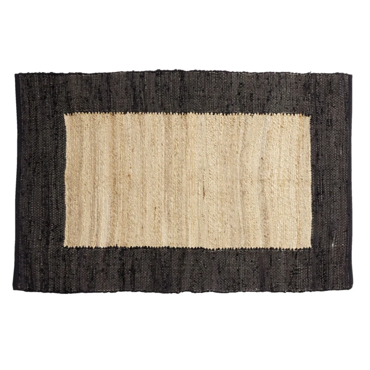 Tapis effet jute bord coton beige 100x150cm < Gifi New