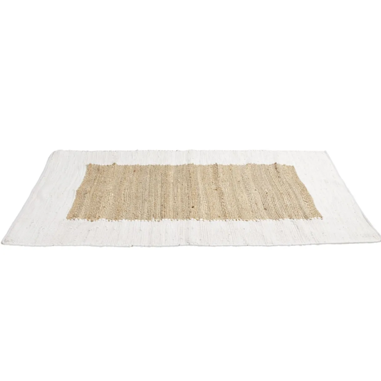 Tapis effet jute bord coton beige 100x150cm < Gifi New