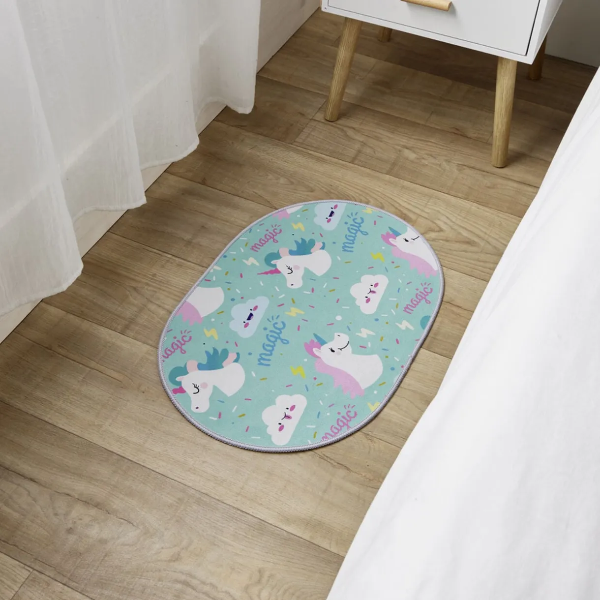 Tapis enfant licorne ou crocodile polyester 40x60cm - 2 modèles < Gifi Discount