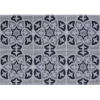 Tapis extérieur antidérapant grattant carreau ciment bleu gris 75x45cm