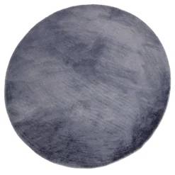 Tapis fausse fourrure gris Ø80cm