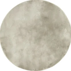 Tapis fausse fourrure marron taupe Ø80cm < Gifi Sale