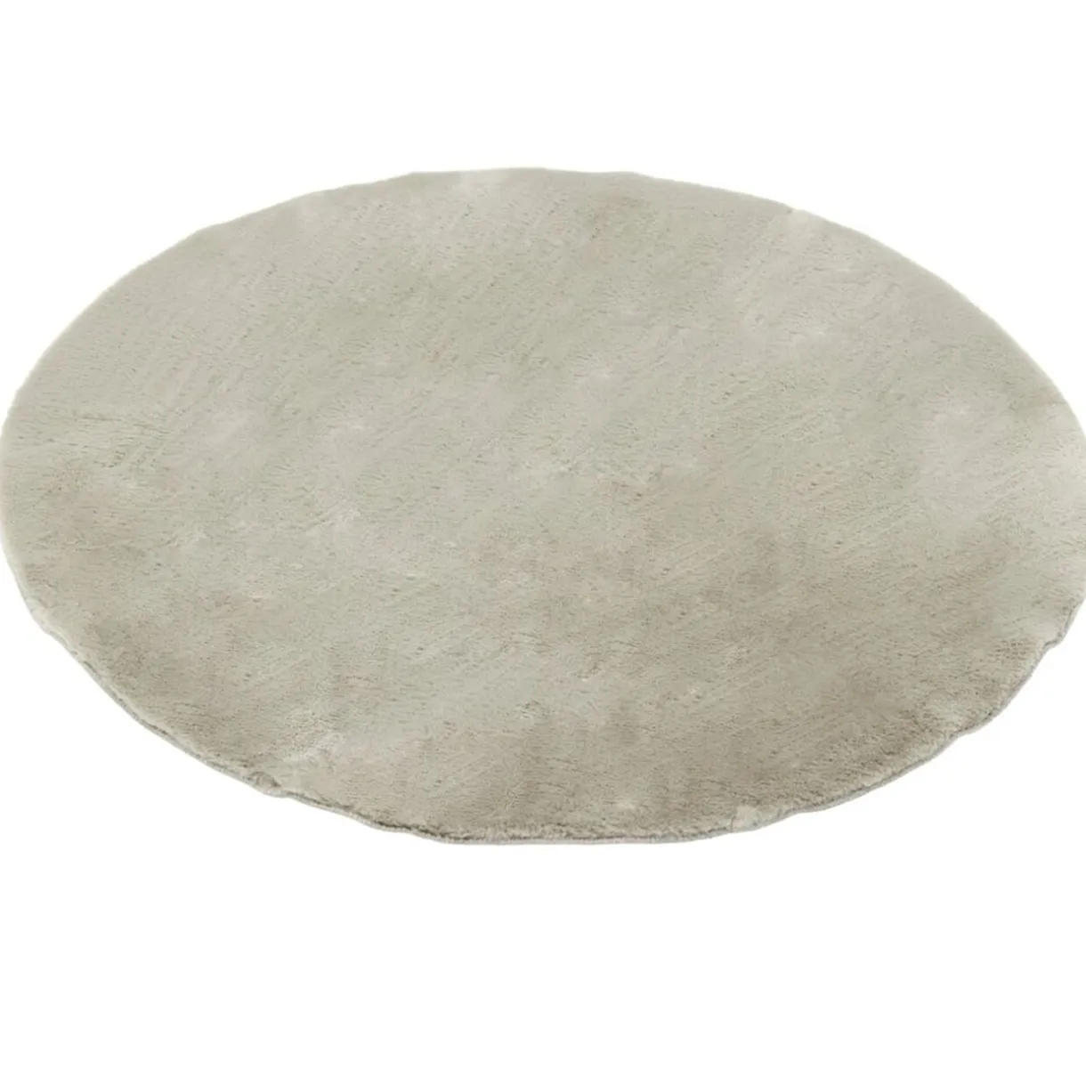 Tapis fausse fourrure marron taupe Ø80cm < Gifi Sale