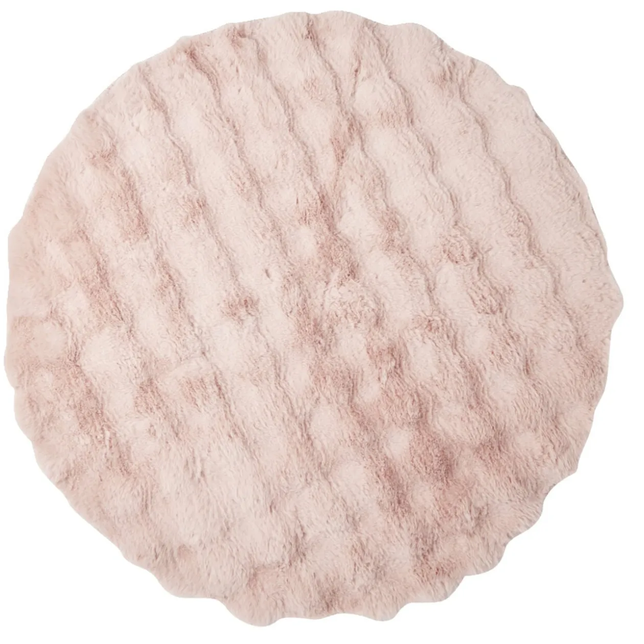 Tapis fausse fourrure rond relief bulle Ø90cm - 3 modèles