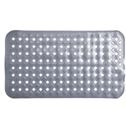 Tapis fond de douche plastique perforé gris 39x70cm